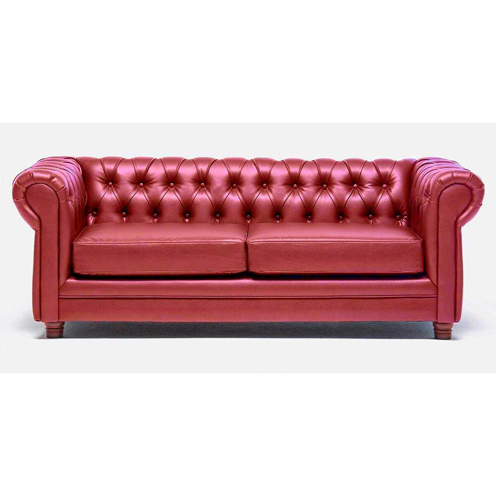 Sofá Barra Design Chesterfield 3 Cuerpos Rojo