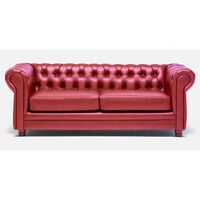 Sofá Barra Design Chesterfield 3 Cuerpos Rojo