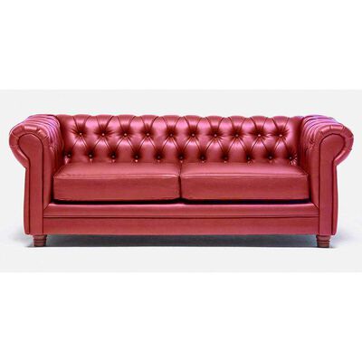 Sofá Barra Design Chesterfield 3 Cuerpos Rojo