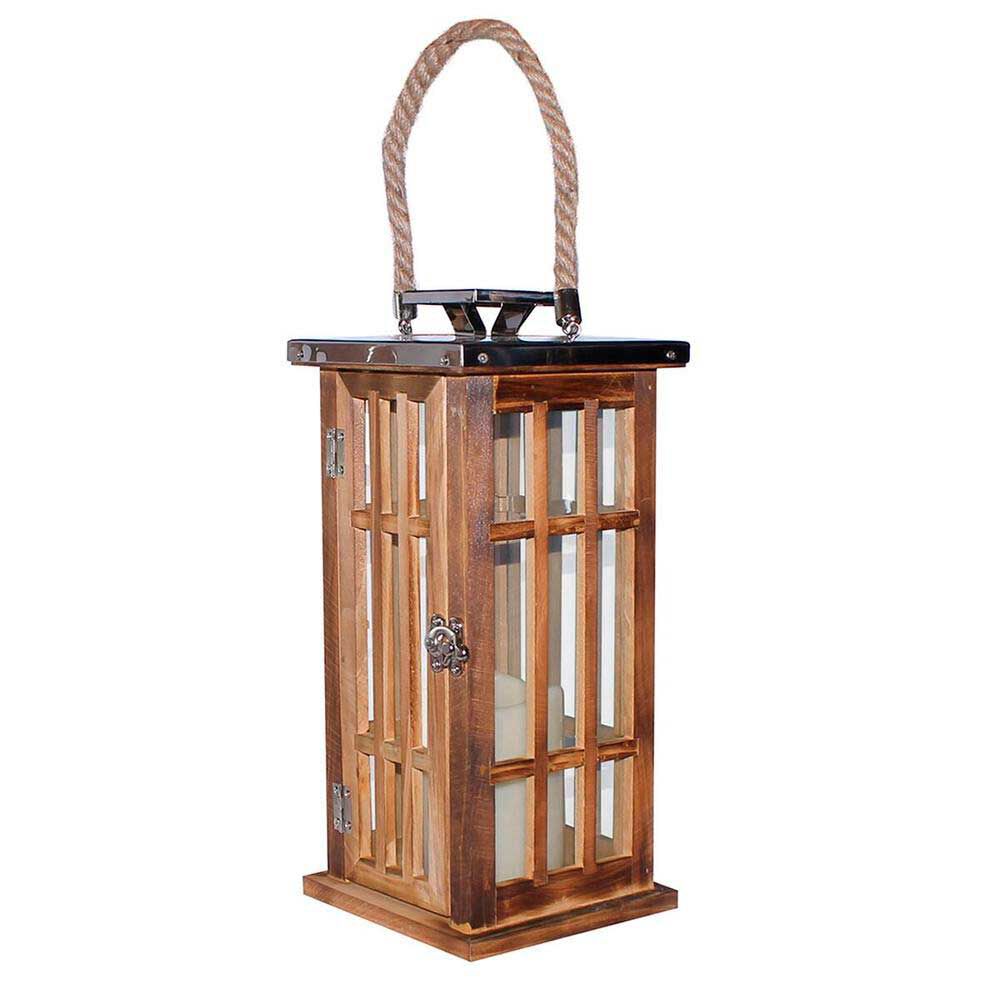 VGO Fanal Madera Con Vela Led