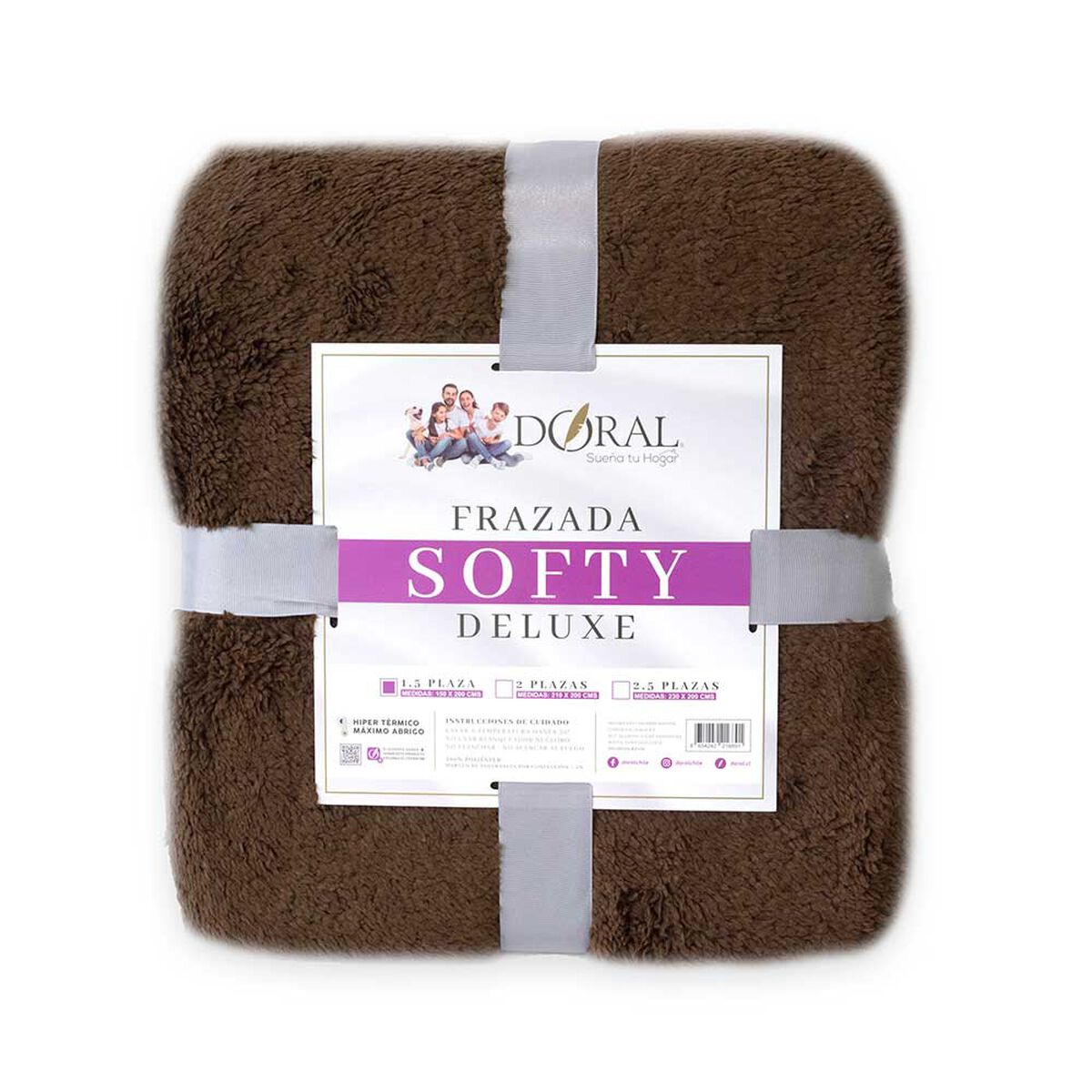Frazada Poliéster Doral 1,5 Plazas Deluxe Café