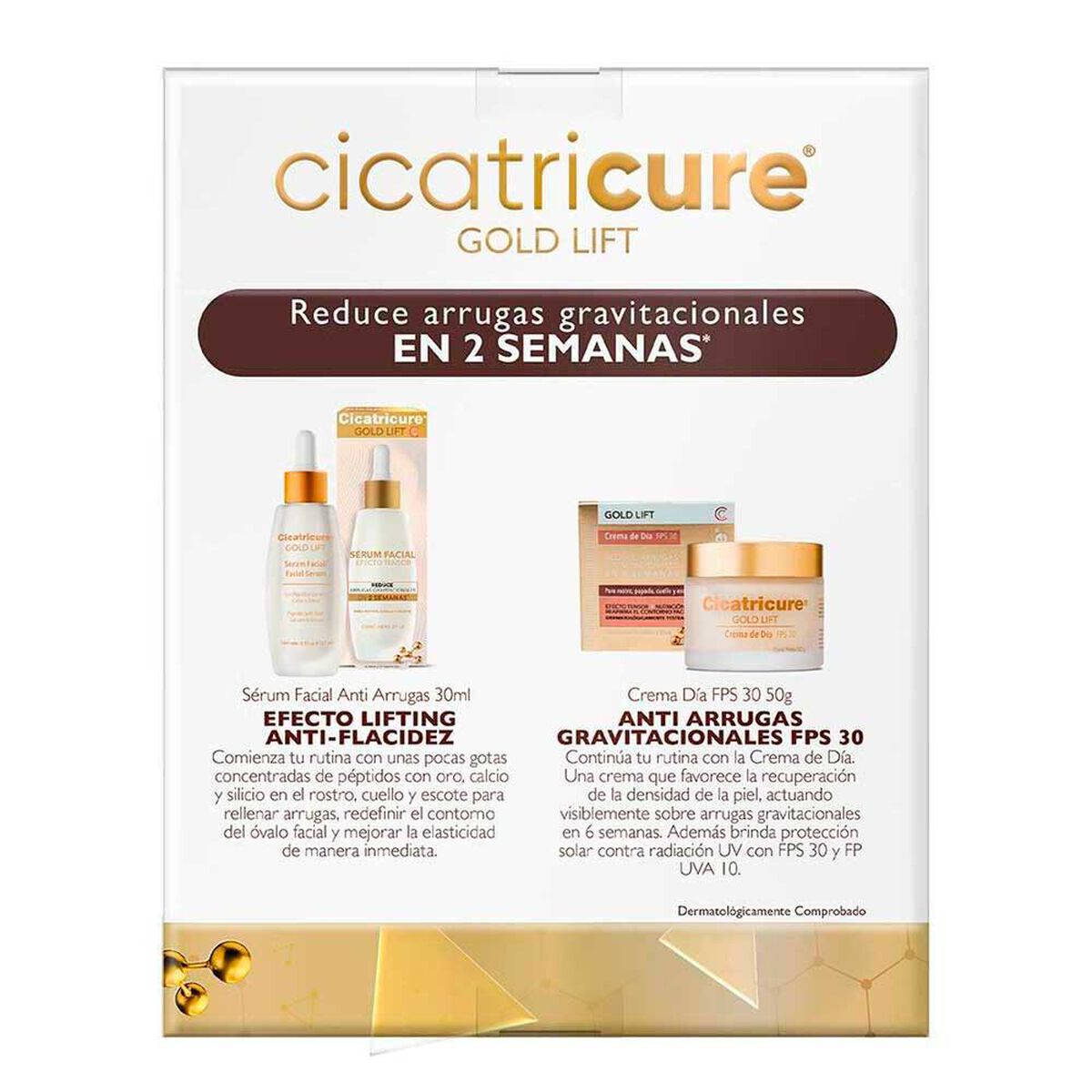 Pack Cicatricure Crema Gold Lift De D&iacute;a + Serum Efecto Lifting