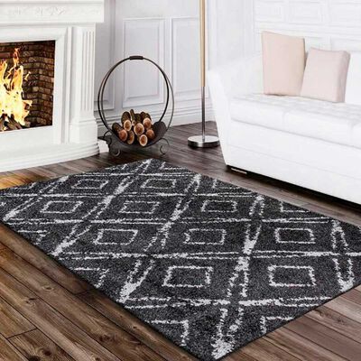 Alfombra Shaggy Idetex Magnolia Dark Gray 150 x 200 cm