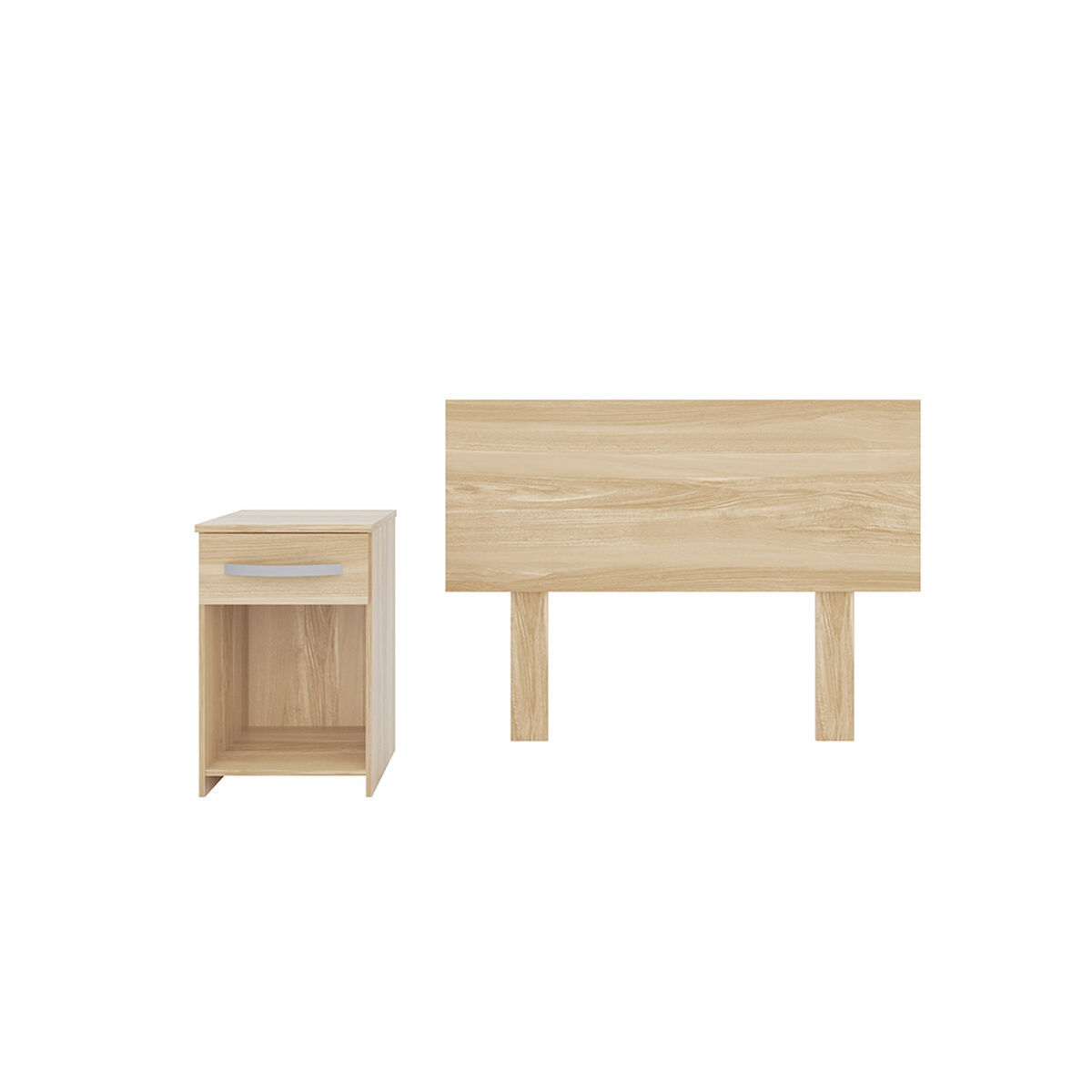 Set Maderas Prisma Respaldo + 1 Velador Café