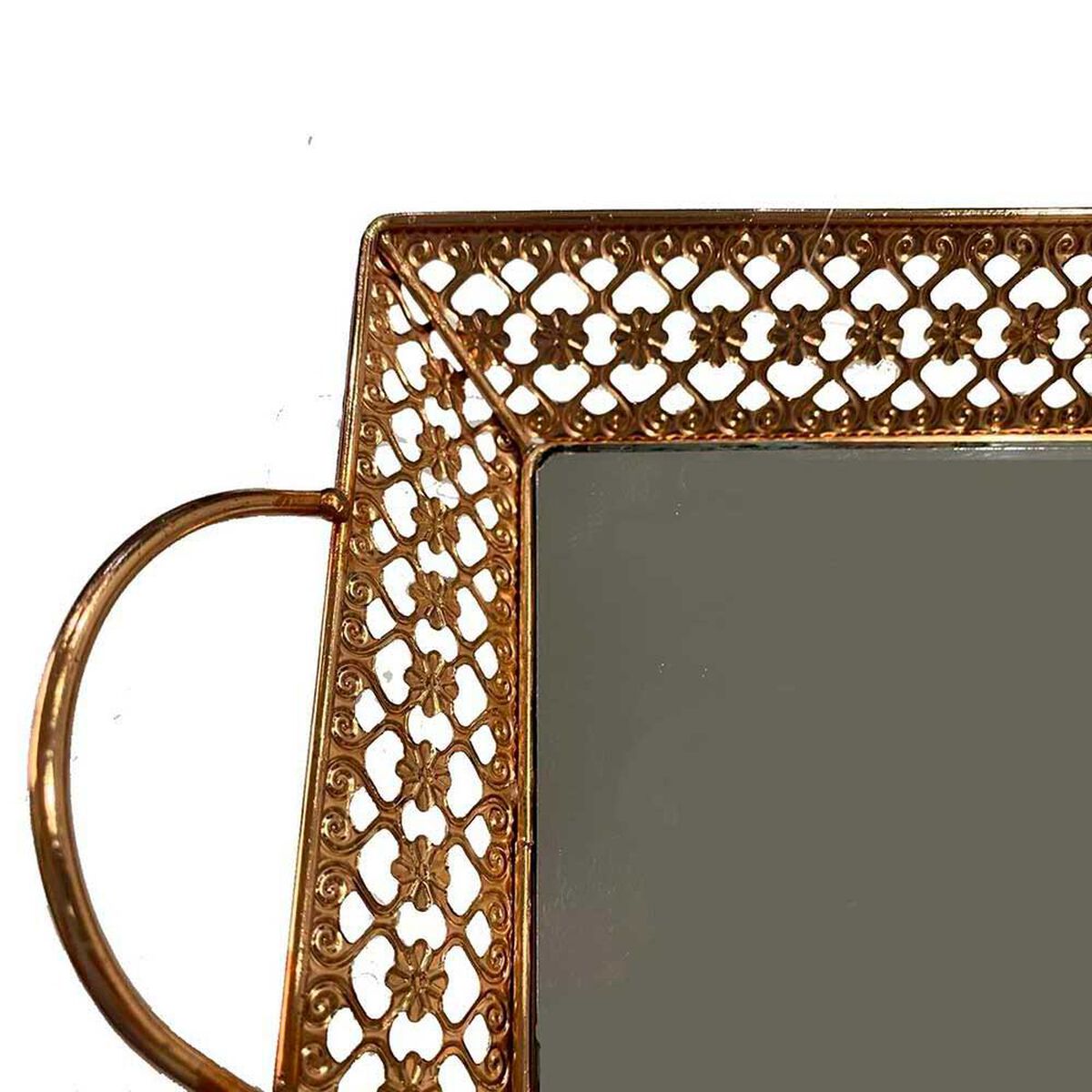 Bandeja Metal Vgo Espejada Rectangular 30 x 20 cm Dorado