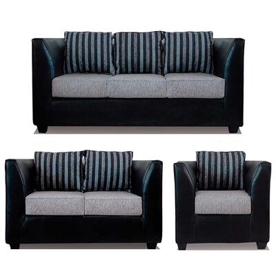 Juego de Living Elegant Detail Valentino Sofá 3 Cuerpos + Sofá 2 cuerpos + Sillón 1 Cuerpo Gris Plata