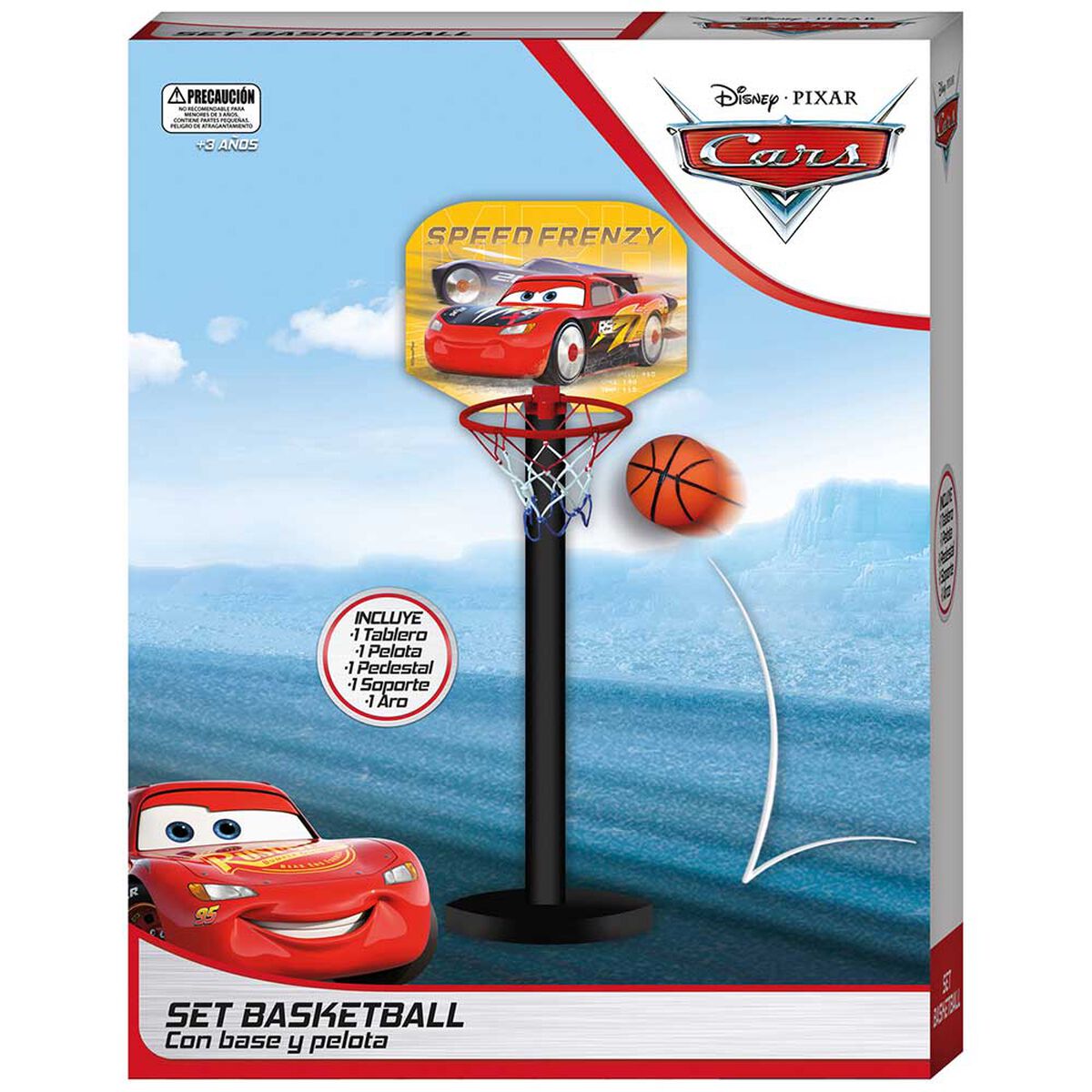 Set BasketBall con Pelota y Base Cars Disney