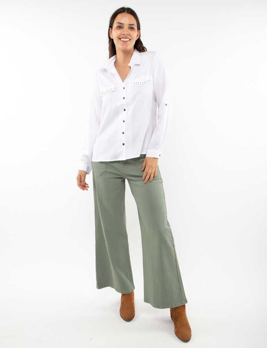Blusa Lisa Manga Larga  Mujer Alma