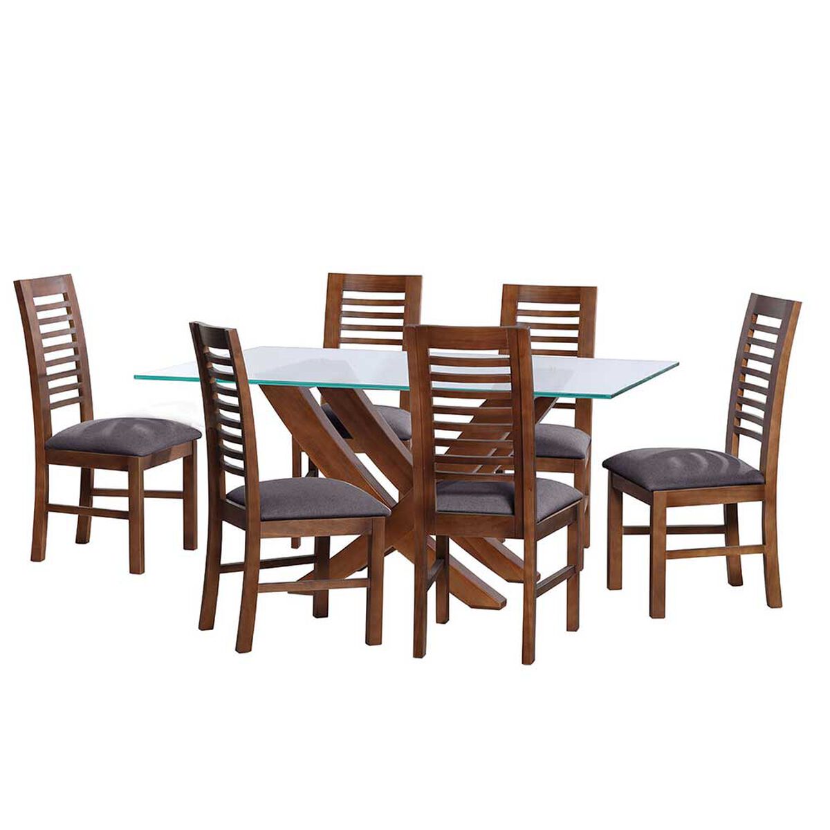 Juego de Comedor Latam Home Alicante 6 Sillas Gris Oscuro