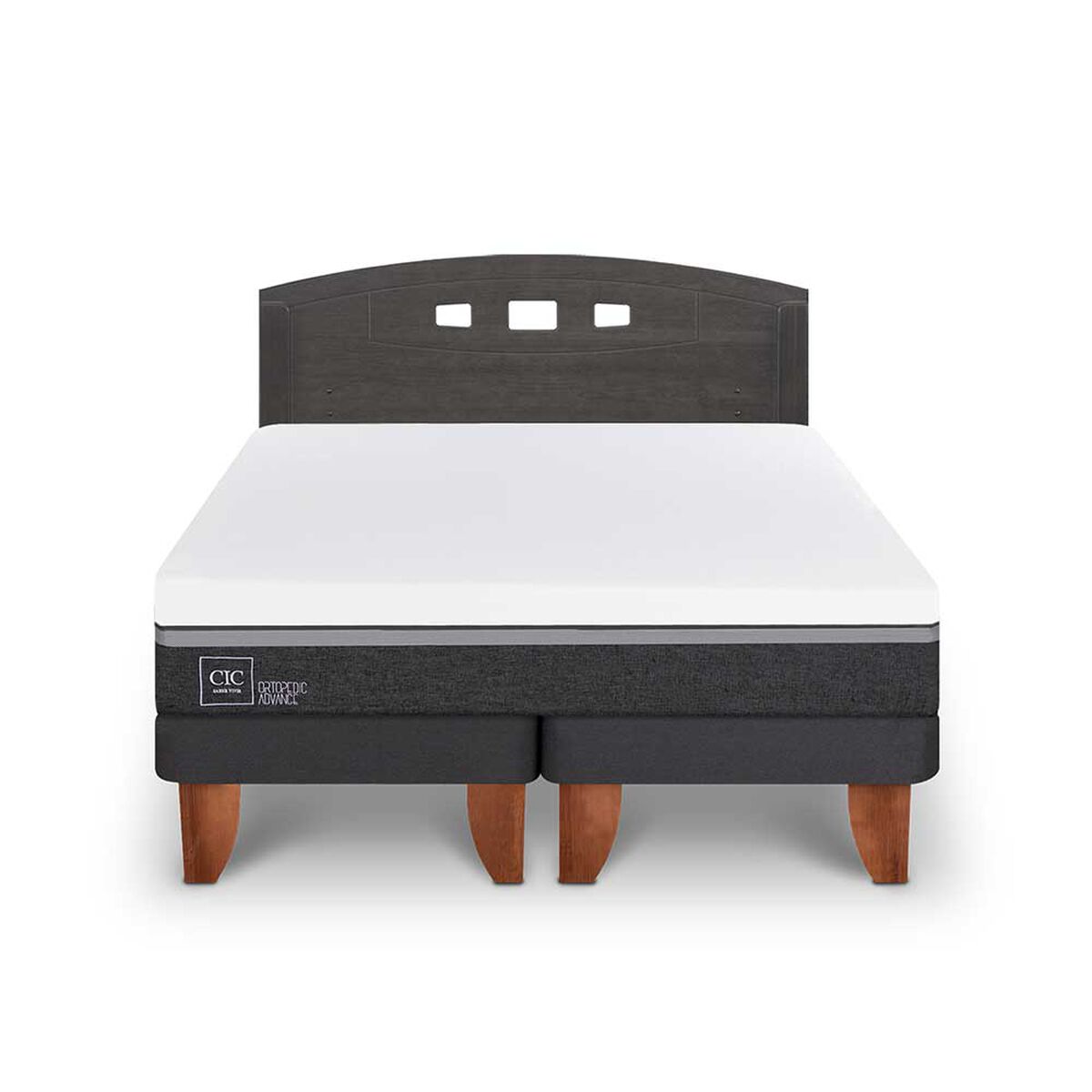 Cama Europea CIC Base Dividida 2 Plazas Ortopedic Advance + Respaldo Gales