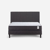 Cama Europea Rosen 2 Plazas Wave + Respaldo Grafito