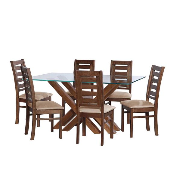 Juego de Comedor Latam Home Merida 6 Sillas Beige