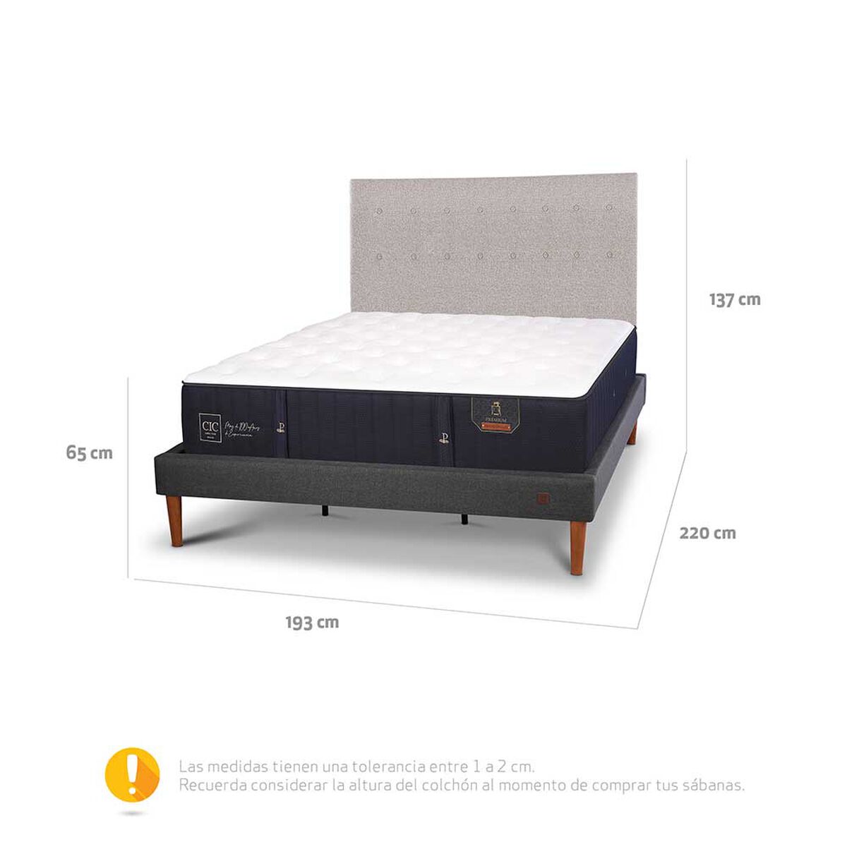 Cama Europea CIC King Premium + Respaldo