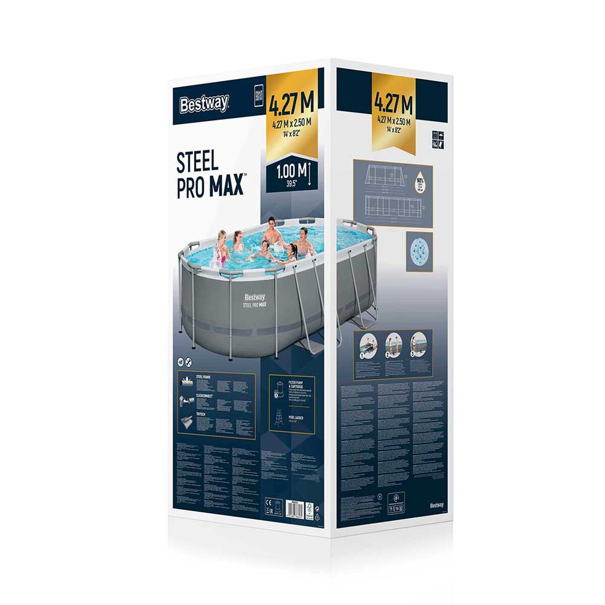 Piscina Estructural Ovalada Bestway Steel Pro Max 250x427 cm 7250 Litros