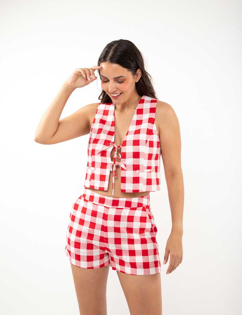 Blazer Lino Gillette Tart&aacute;n Mujer Zibel