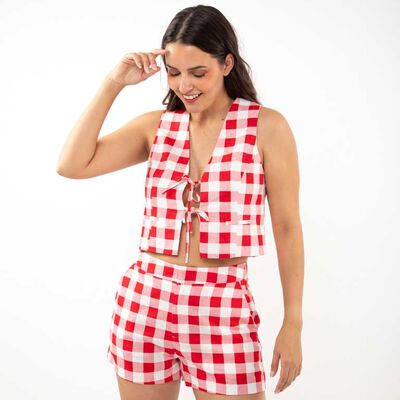 Blazer Lino Gillette Tart&aacute;n Mujer Zibel