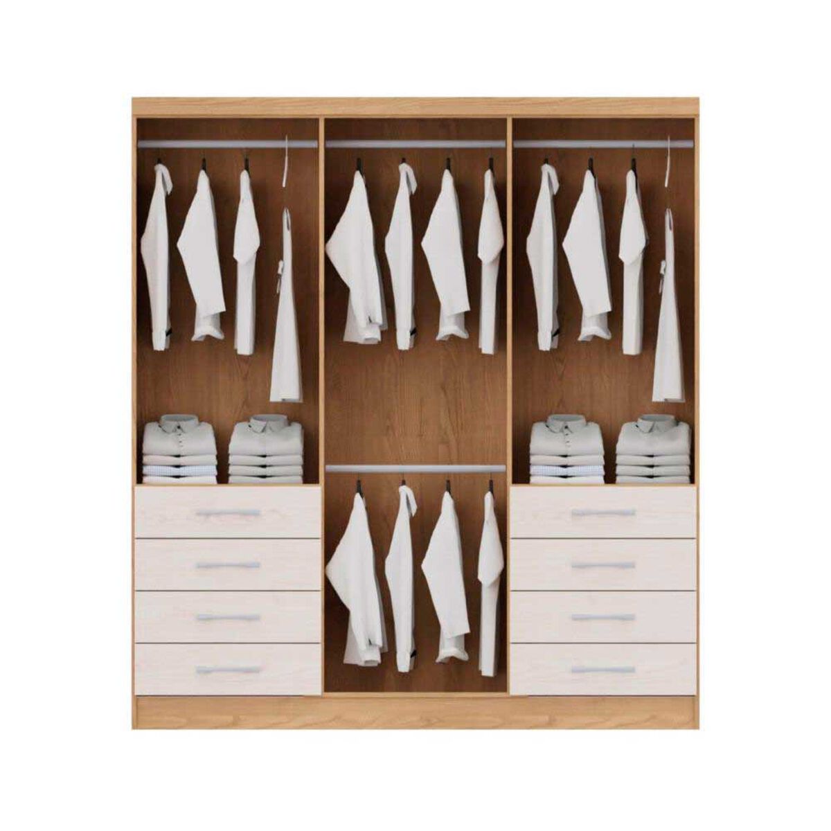 Closet Yardas Agustina 6 Puertas 8 Cajones Bicolor