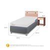 Cama Americana CIC 1 Plaza Excellence Plus + Respaldo + 1 Velador Olmo