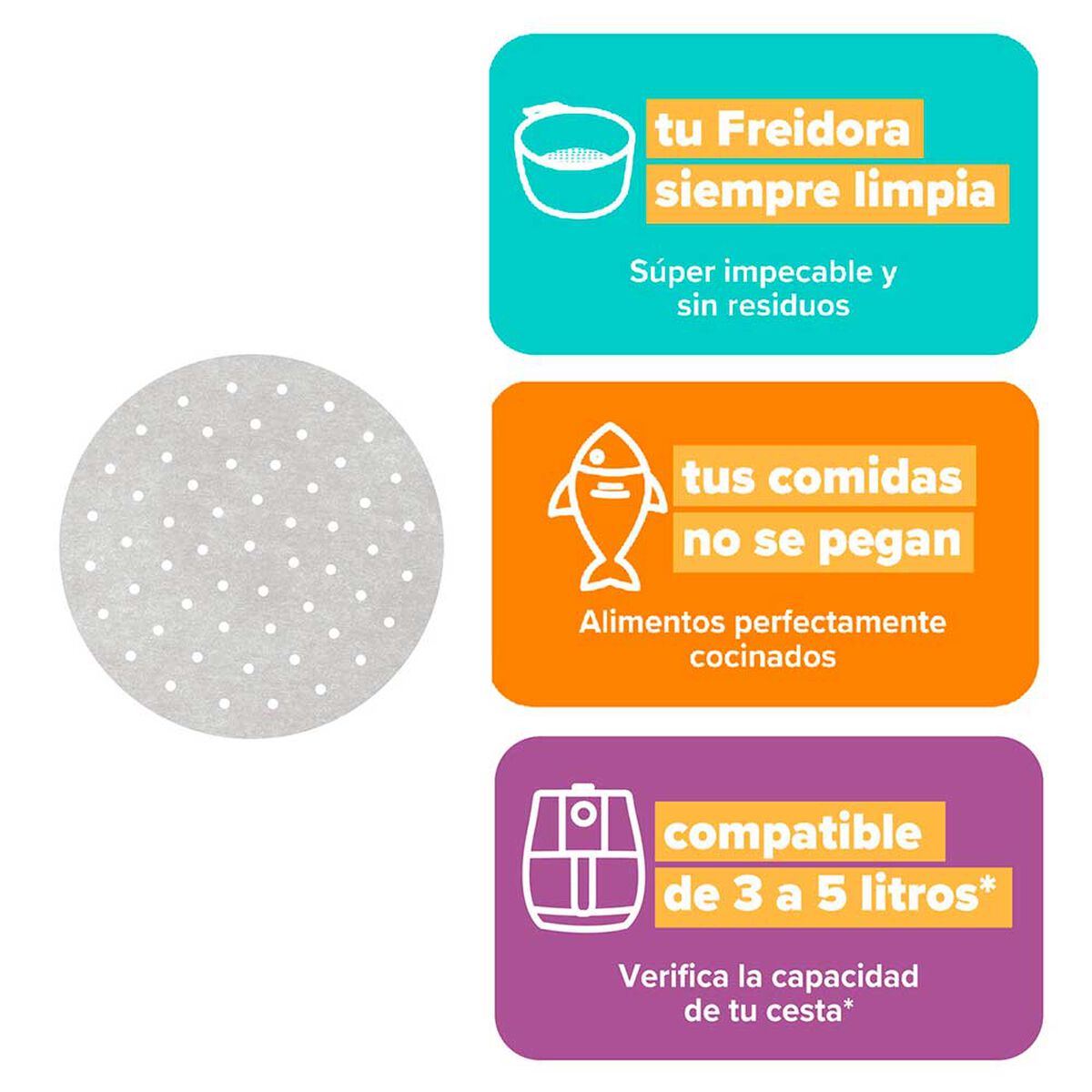 Protector Antiadherente Freidora de Aire Mademsa 50 Unidades