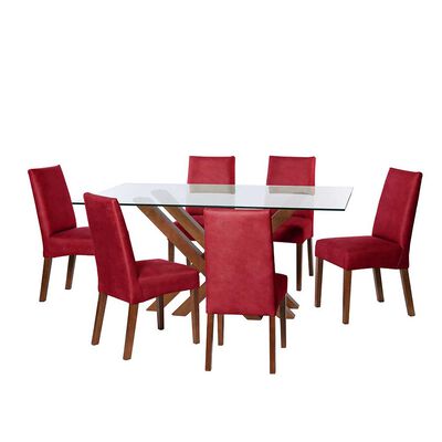 Imagen 1 del producto Juego de Comedor Latam Home Merida 6 Sillas Rojo
