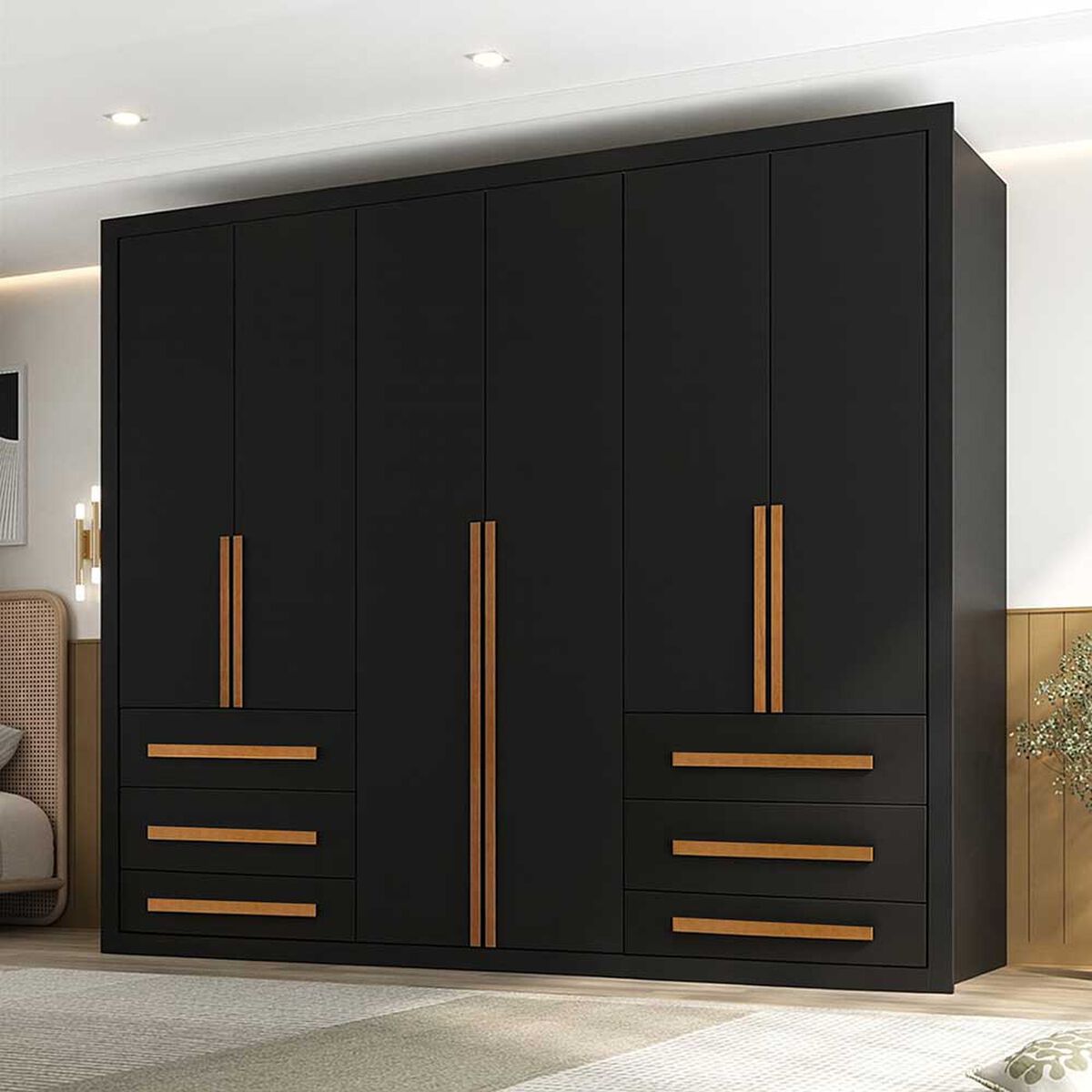 Closet Di Poretti Design Veneto 6 Puertas 6 Cajones Gris