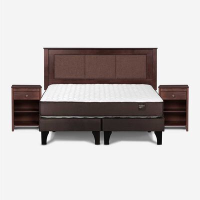 Imagen 1 del producto Cama Europea Rosen Base Dividida 2 Plazas Ergo T + Respaldo + 2 Veladores
