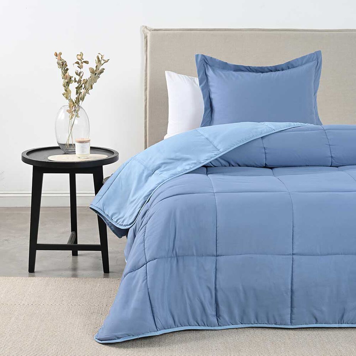 Plum&oacute;n American Family 1.5 Plazas Bicolor Azul