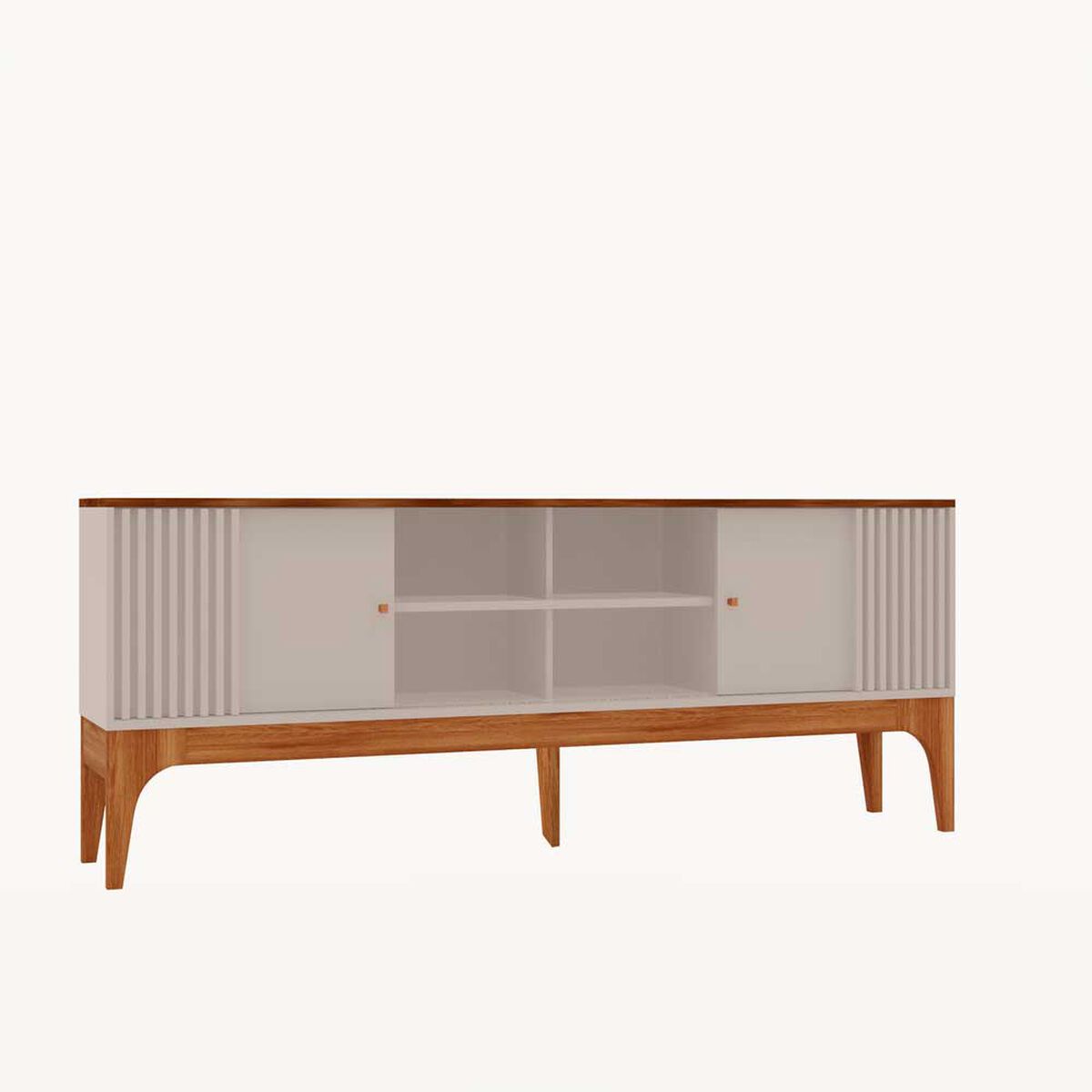 Rack TV Exit Florencia 100" Blanco y Canela