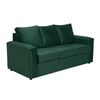Juego de Living Bodevir Kendy Felpa 3 Cuerpos + Dos Poufs 1 Cuerpo Verde Botella