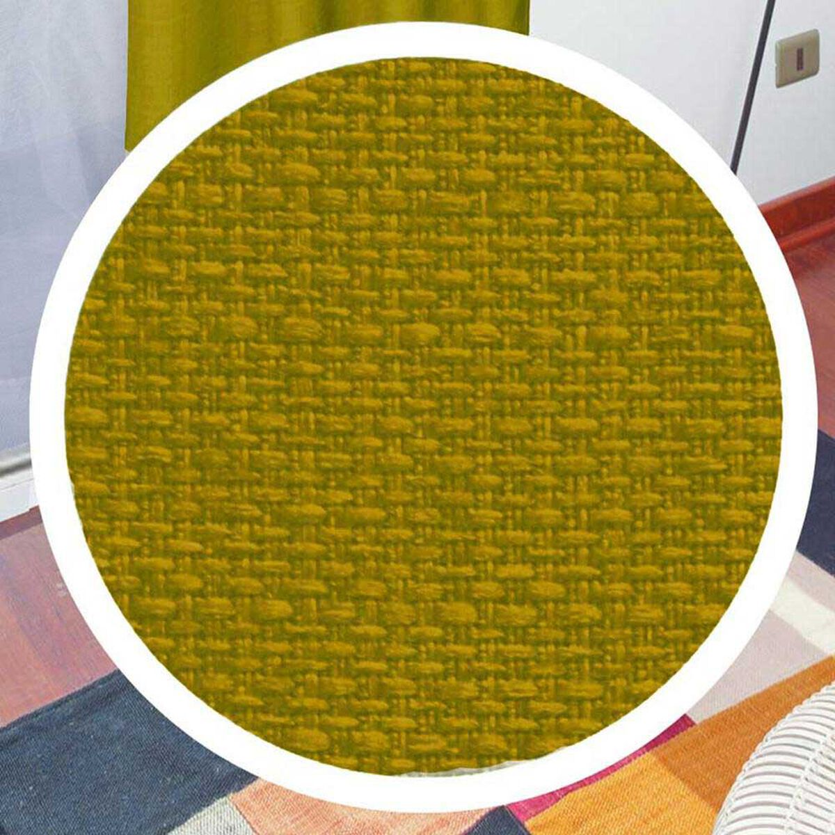 Combo Cortinas Doral Rustico 220 x 140 cm Mostaza