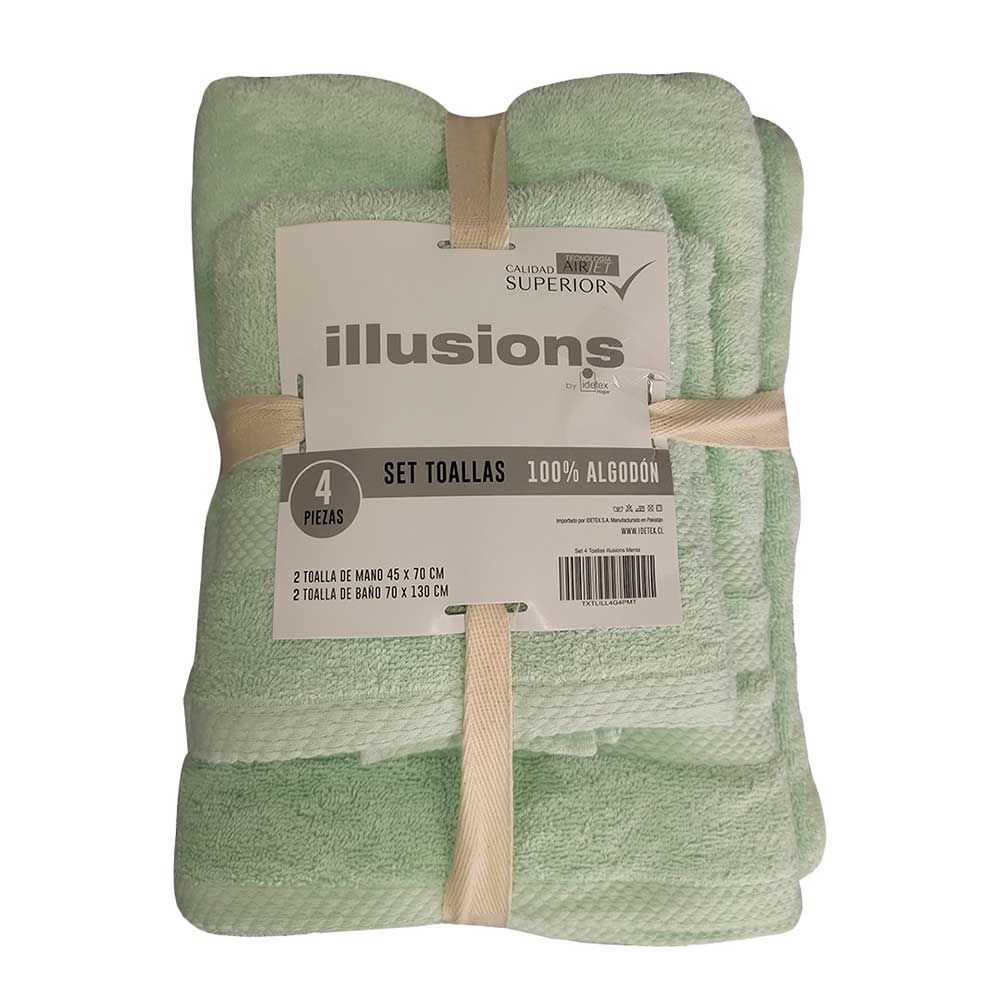 Set Toallas Illusions 4 Piezas Menta