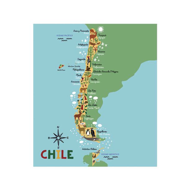 Alfombra Davanti Mapa Chile 140 x160 Mapa Chile