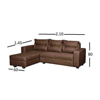 Imagen 2 del producto Sofá Seccional Derecho Diseño A&M Home Denis 3 Cuerpos Chocolate