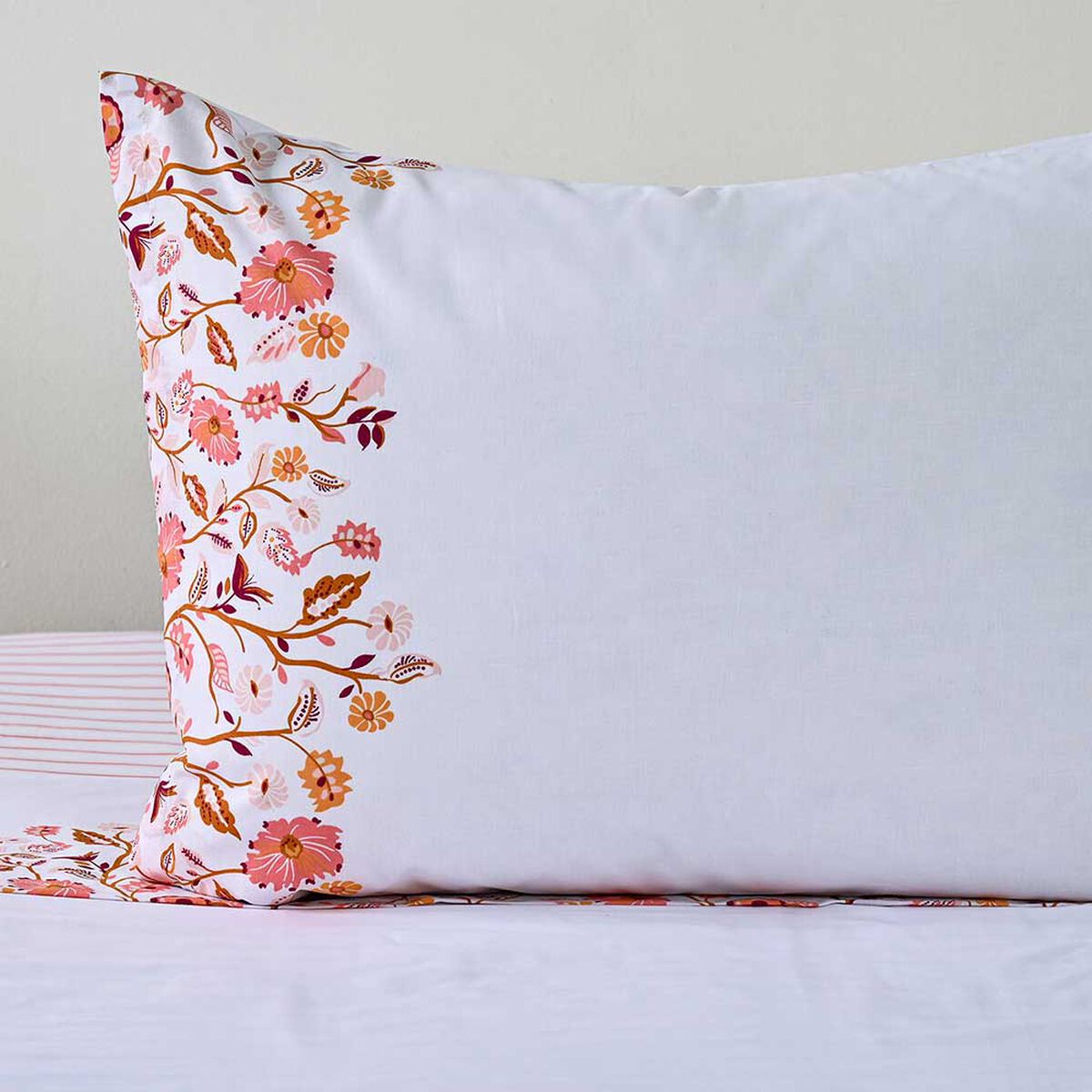 Juego de S&aacute;banas American Family 1 Plaza 144 Hilos Tropico Coral