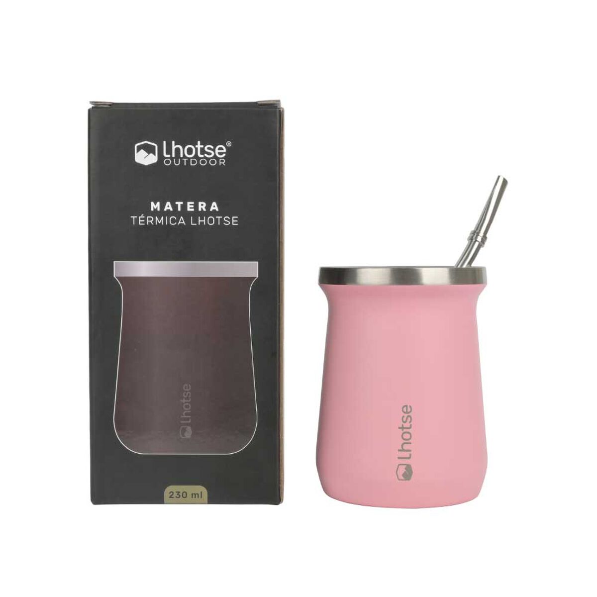 Termo Mate con Bombilla Lhotse Rosa