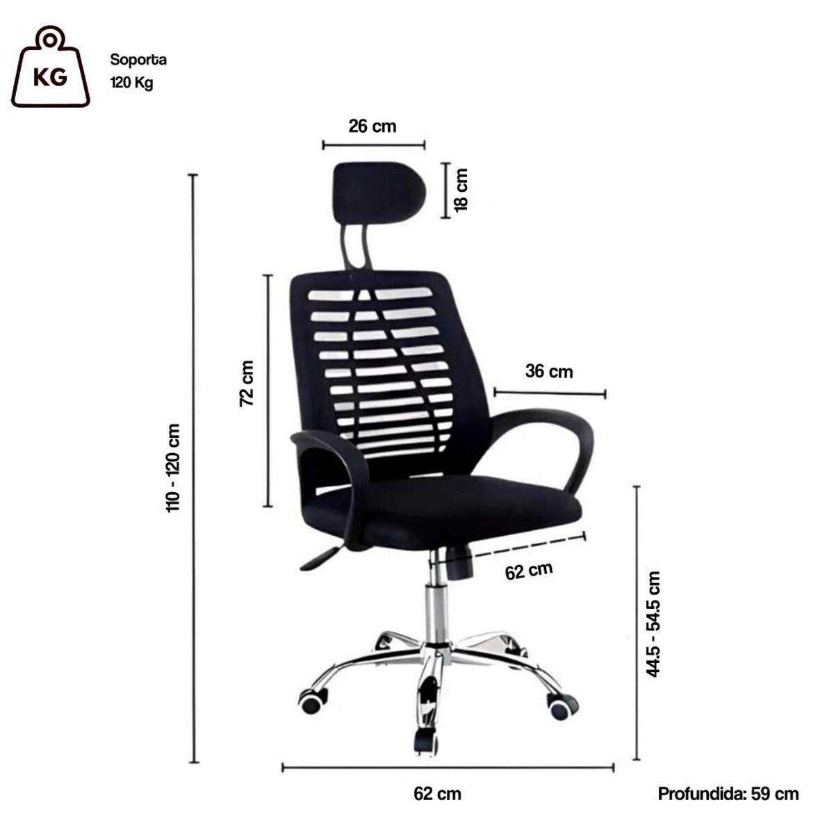 Silla de Escritorio Arthome Madrid Negra Gris