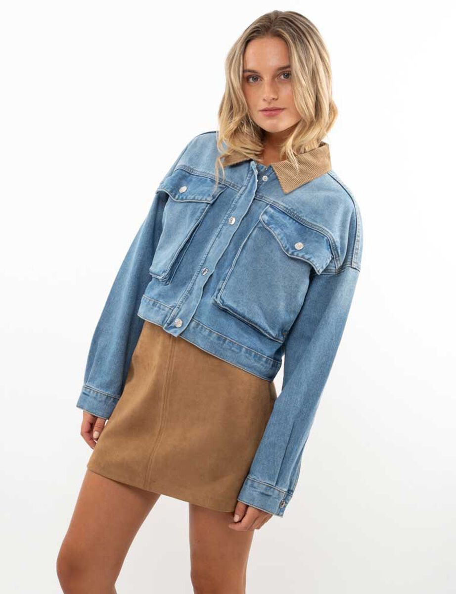 Chaqueta Crop Denim Mujer Icono
