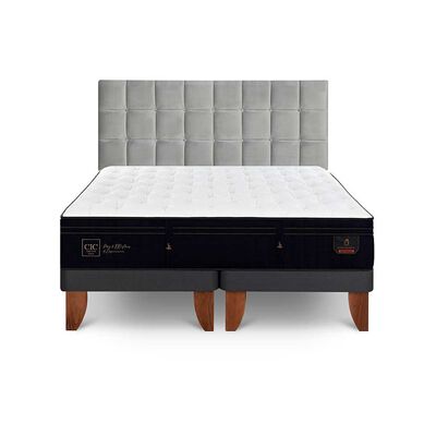 Imagen 1 del producto Cama Europea CIC Base Dividida 2 Plazas Súper Permium + Respaldo Sile