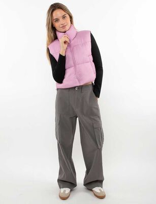 Imagen 2 del producto Parka Puffa Crop Sin Mangas Mujer Icono Crudo, Gris, Malva, Negro