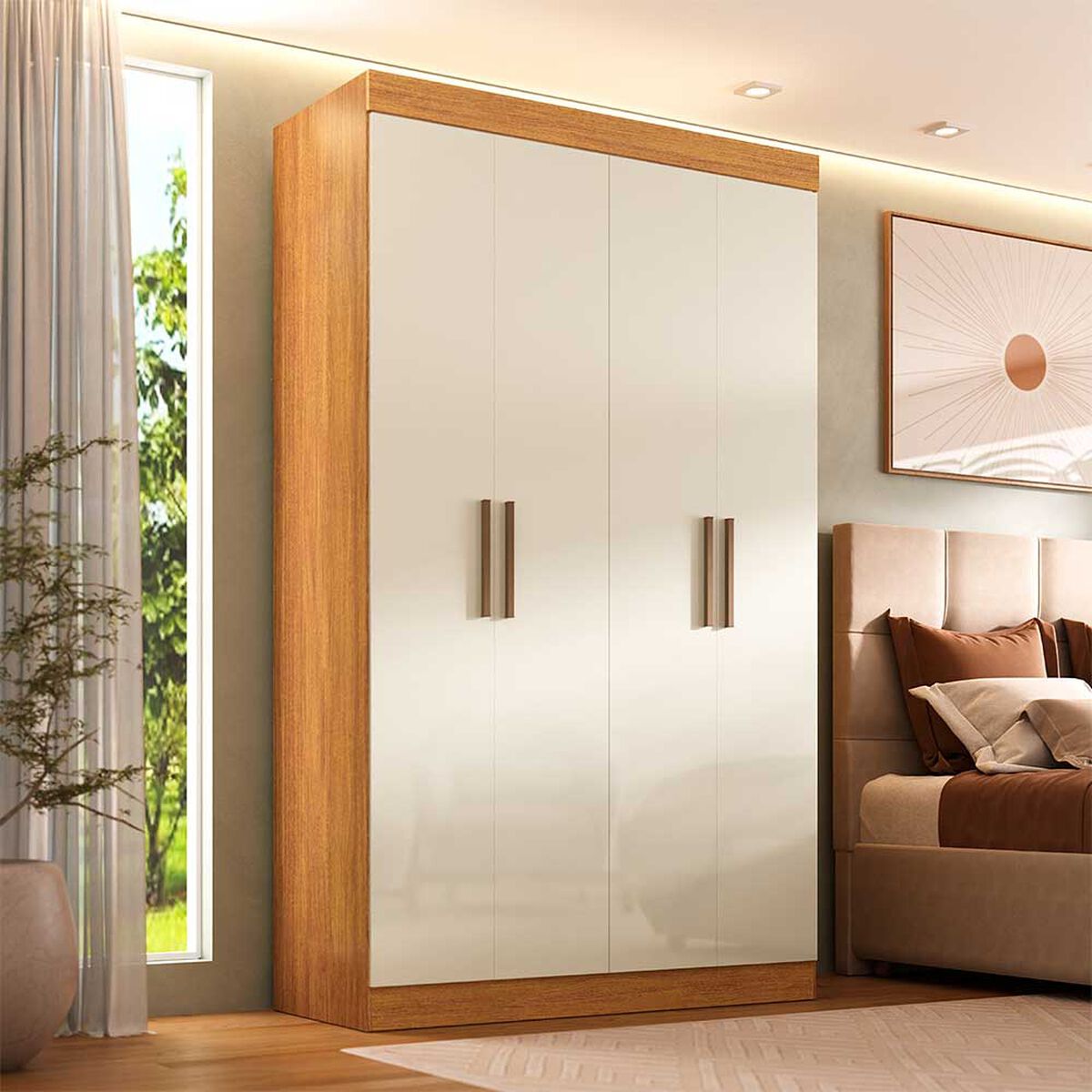 Closet Di Poretti Paris 4 Puertas 2 Cajones Café