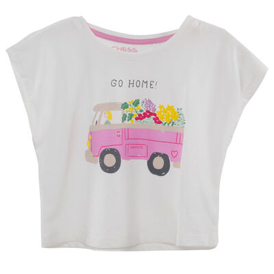 Polera Sin Mangas de Algodón Niña Chess Blanco, Lila, Rosado