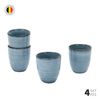 Set 4 Vasos Cer&aacute;mica Simplit Amalfi 270 ml Azul