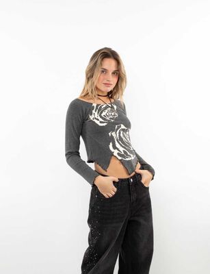Imagen 1 del producto Sweater Crop Mujer Icono Marengo