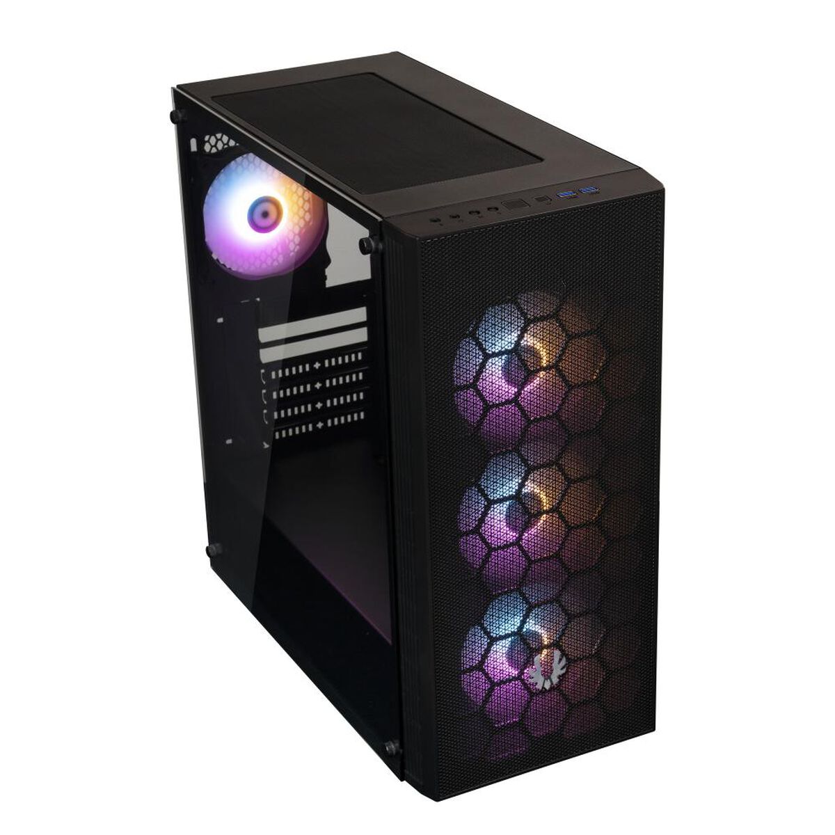 Gabinete BitFenix/ ​​Hades + Fuente de Poder 600W / 4 ventiladores/ Negro