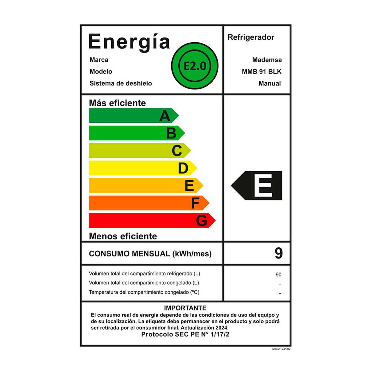 Minibar Mademsa MMB91BLK 90 lts.&nbsp;