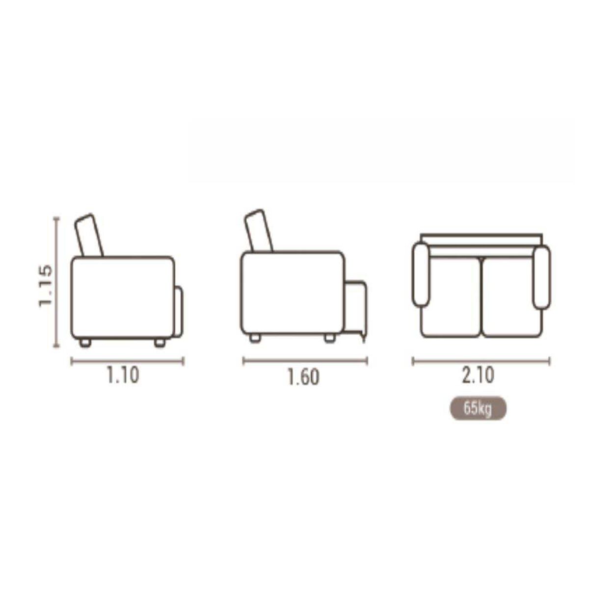 Sofá Amuv Malta Reclinable 3 Cuerpos Gris