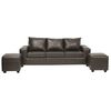Juego de Living Innovamuebles Kahlo Sofá 3 Cuerpos + Dos Pouf 1 Cuerpo Café Oscuro