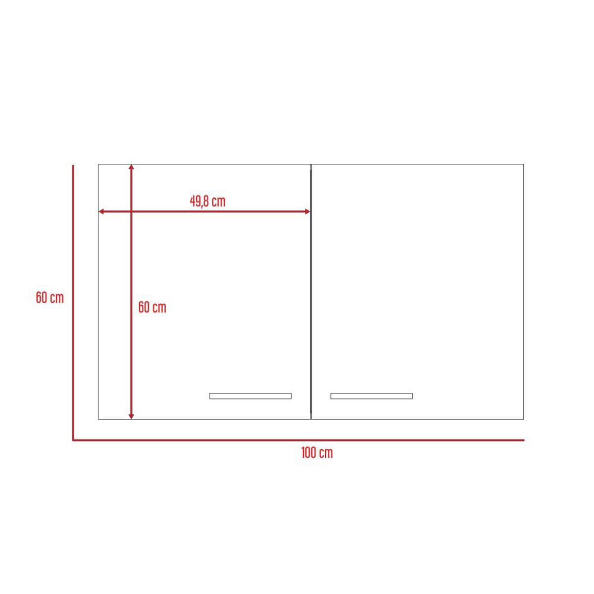 Mueble de Cocina Aéreo TuHome Manchester Wengue 2 Puertas