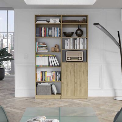 Imagen 1 del producto Estante 2 Puertas + Estante 5 Repisas + 2 Complementos TuHome Home Macadamia