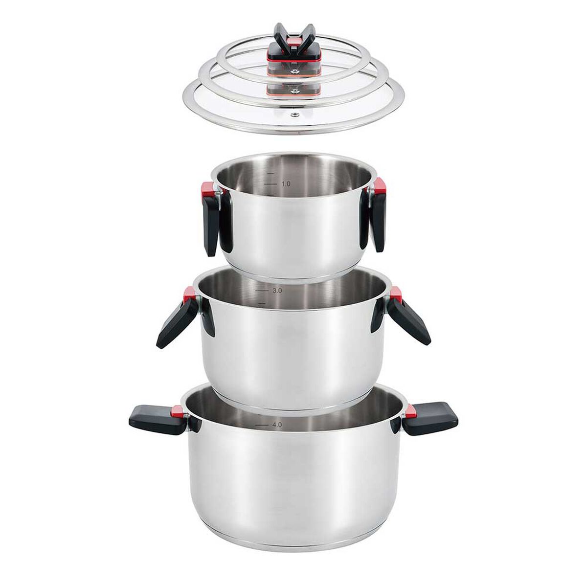 Batería de Cocina Vitta Acero Inoxidable Spazio 6 Piezas